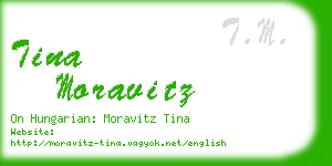 tina moravitz business card